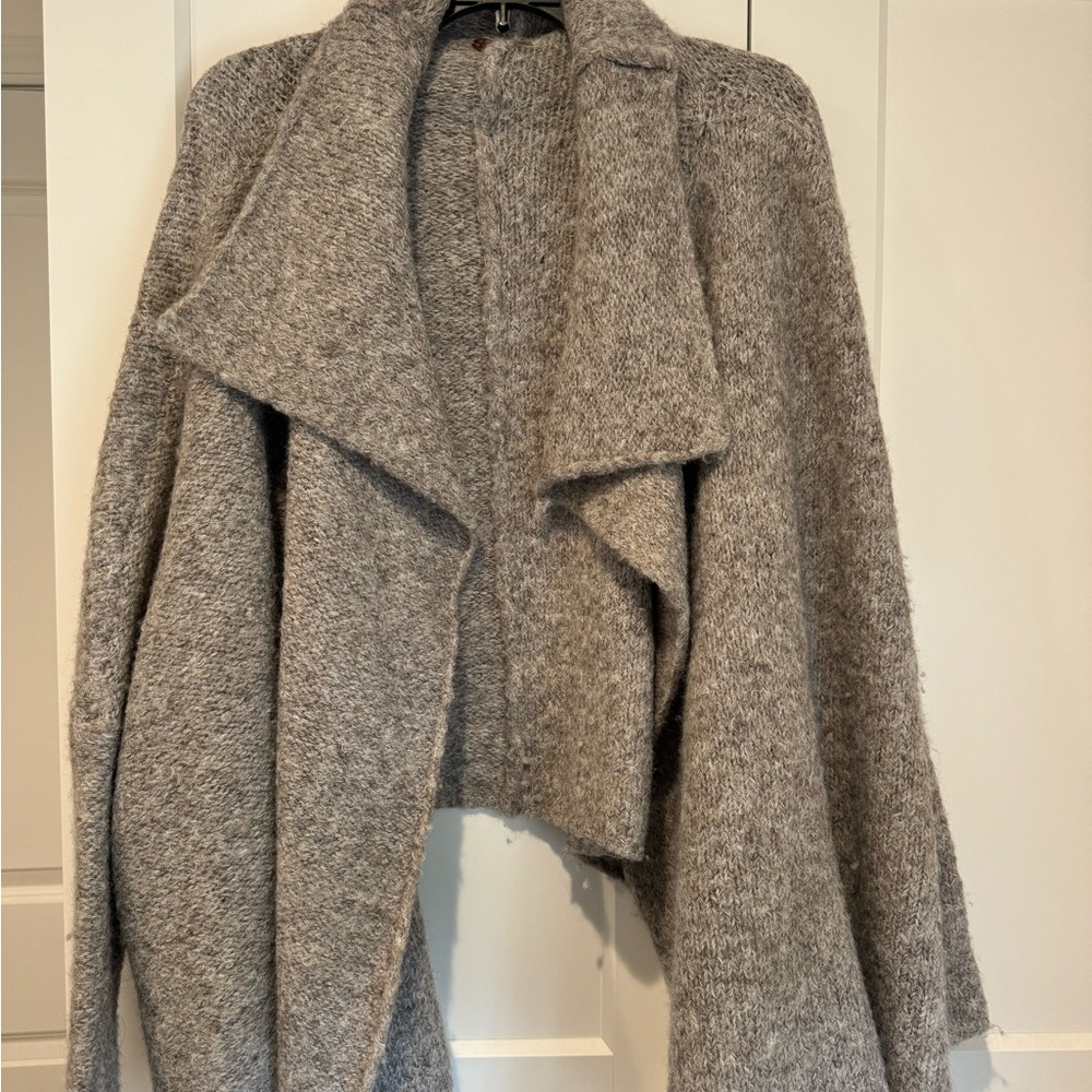 Free People Grey Knit Cardigan Sweater XS/S
